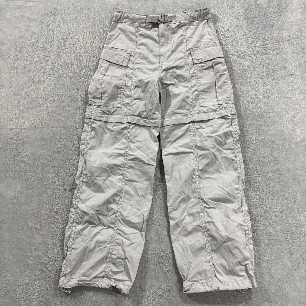 Levi's Convertible Pants Women's 26 Cargo High Rise Gray White Pockets Street